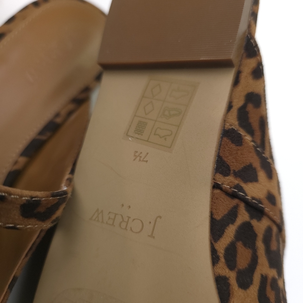 J. Crew Leopard Print Mary-Jane Flats - Brown/Black Sz 7.5m - Picture 9 of 10